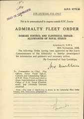 Admiralty Fleet Orders 1945 - 6779