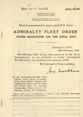 Admiralty Fleet Orders 1944 - 917