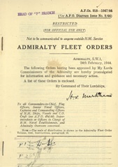 Admiralty Fleet Orders 1944 - 918-1047