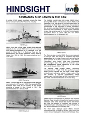 Hindsight Issue 6 - Tasmanian ship names in the RAN.