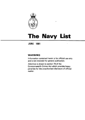 Navy List for June 1981