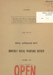 Royal Australian Navy Monthly Naval Warfare Review - December 1944