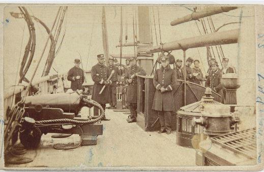 Officers and sailors on board Victoria
