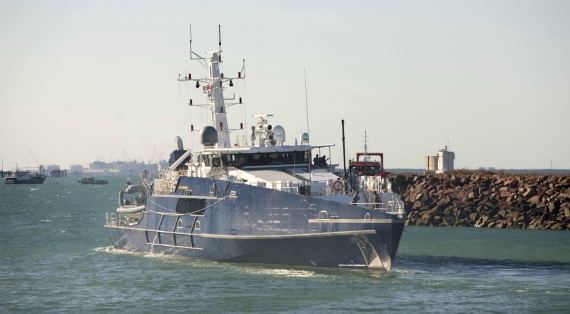 ADV Cape Fourcroy departs HMAS Coonawarra to conduct continuation training as part of Operation RESOLUTE.