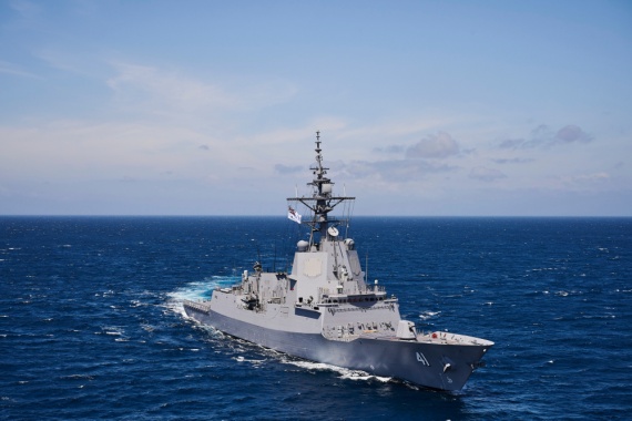 HMAS Brisbane conducts Officer of the Watch manoeuvres in the Eastern Australian Exercise Area, off the south coast of New South Wales.