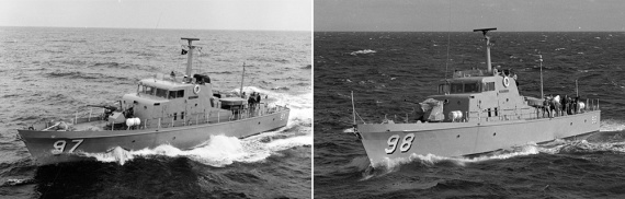 Left: HMAS Barbette. Right: HMAS Barricade.