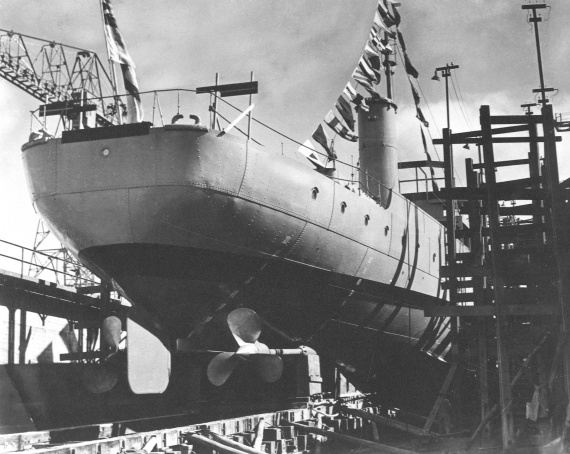 Kalgoorlie prior to her launch at Broken Hill Pty Ltd, Whyalla, South Australia.