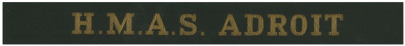 HMAS Adroit's cap tally.