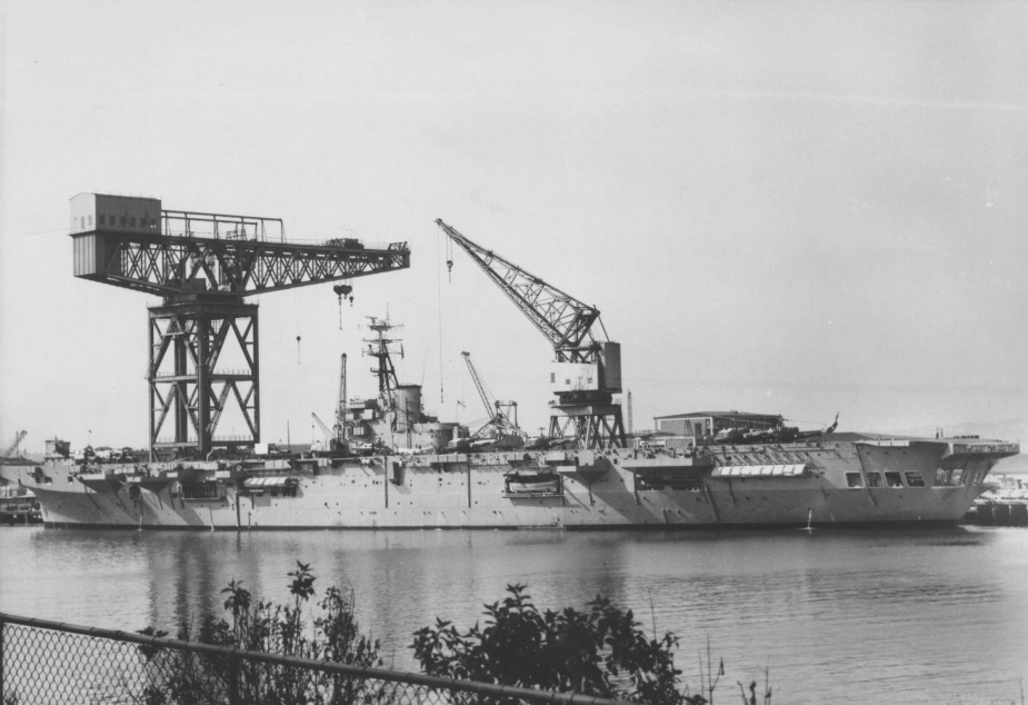 Sydney after her reactivation alongside the Fitting Out Wharf, Garden Island, Sydney.
