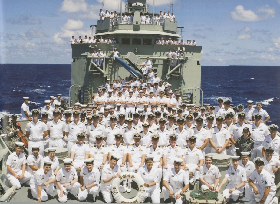 HMAS Sydney's crew during her Northern Trident deployment in 2009.