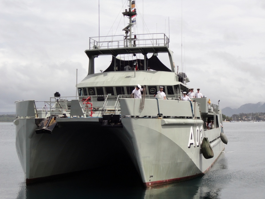 HMAS Mermaid in Port Vila Harbour during a South West Pacific deployment. 2011. 