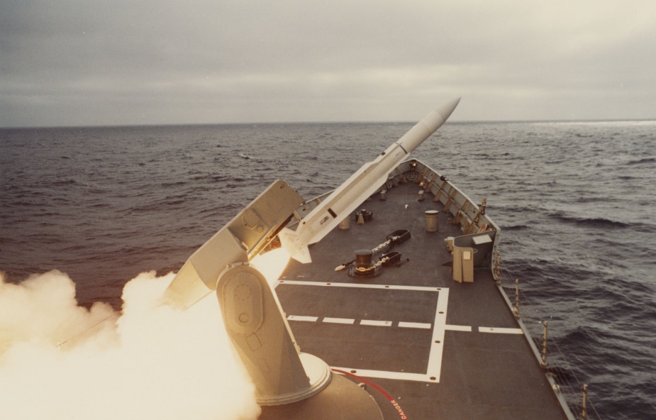 Canberra proving her missile system during work-ups
