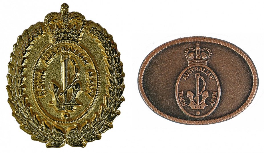 Left: Navy Bereavement Pin. Right: Bronze Chief of Navy Commendation.