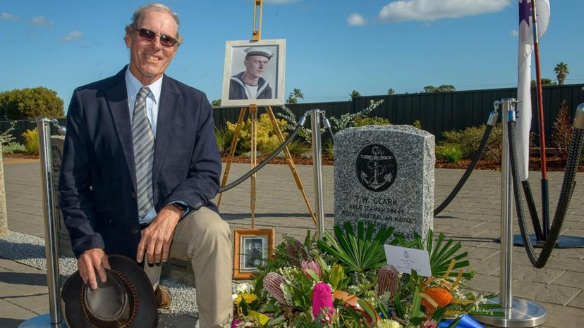 Mr Colin Clark, pays his respects on behalf of the Clark family