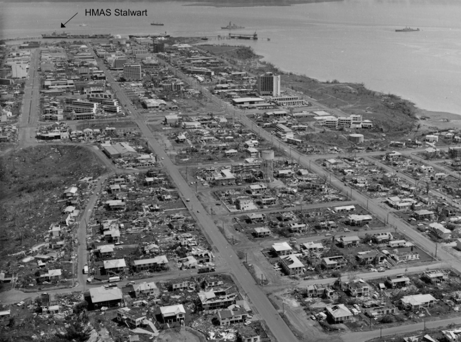 The scene that met the RAN Task Group on arrival in Darwin. Stalwart can be scene alongside at the top of the picture.