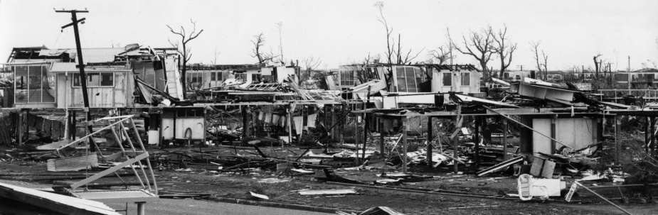 The scene of destruction that met the RAN fleet on its arrival in Darwin following Cyclone Tracy