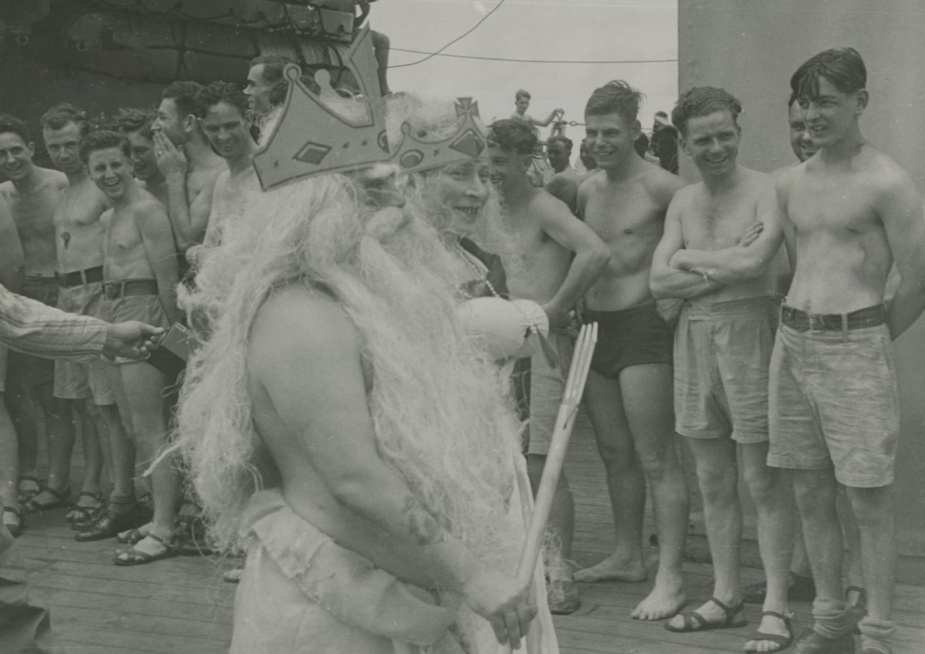 The ceremony was a much anticipated break from a ship's normal routine. This pageant took place onboard HMAS Australia (II).