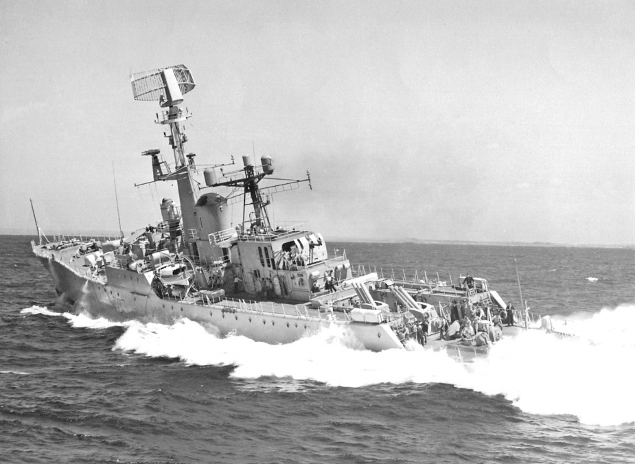 Yarra on sea trials during the early 1960s.