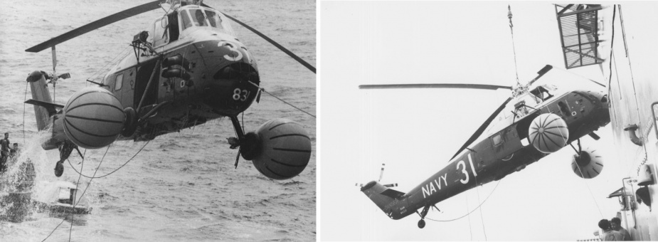 The successful recovery of Wessex 831 enabled an investigation to establish the cause of the sudden loss of power and remedy the issues across the class. Note the flotation bags visible in these images..