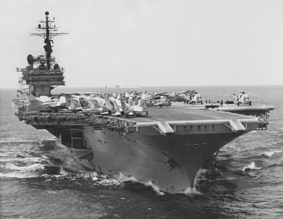 USS Kitty Hawk at sea with her air group embarked