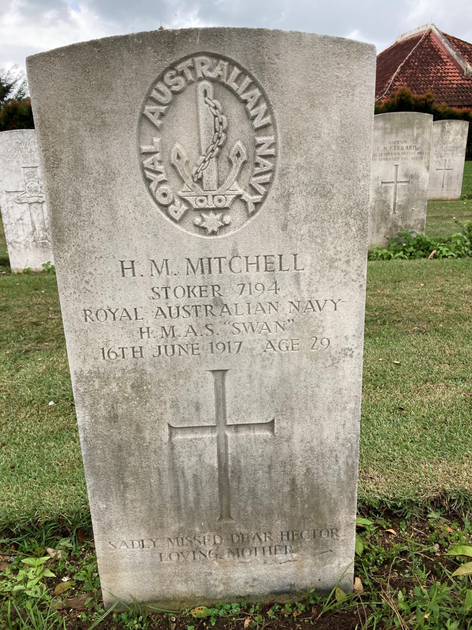 Stoker H.M Mitchell passed away during Swan's time in Singapore. His grave can be found in Kranji war Cemetery. (Swinden Collection)