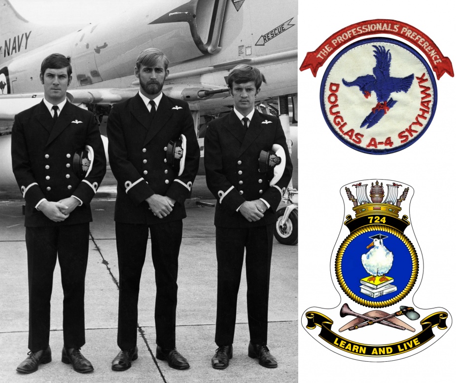 L-R: Acting Sub Lieutenants Jerry Clark, Barry Evans & John McCauley on their graduation from OFS in 1971.