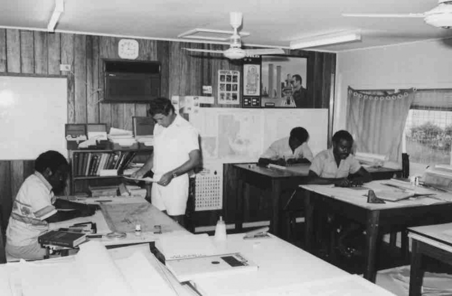CPOSR Walker and Paul Teferomu and staff, SIHU Office, 1983.