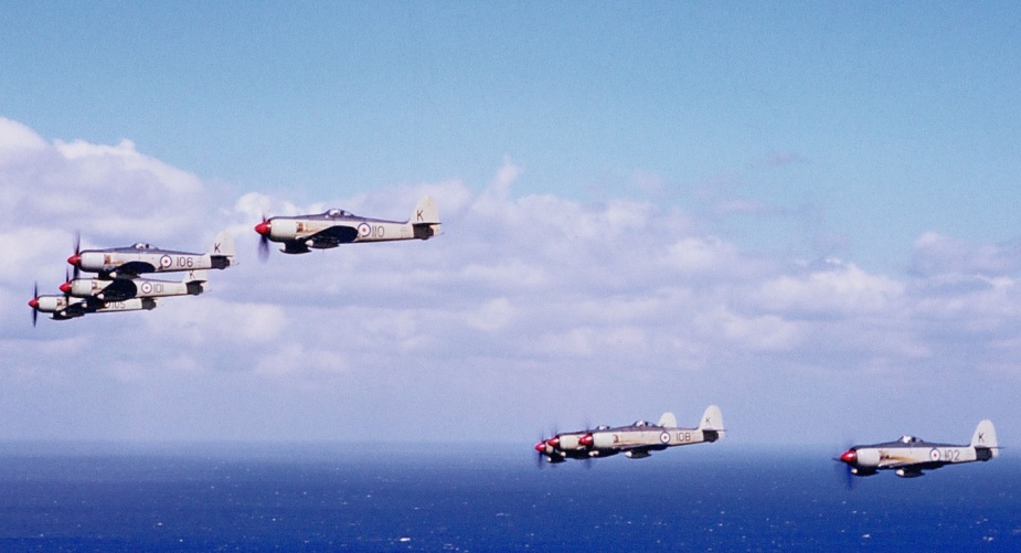 Sydney's Sea Furies in formation