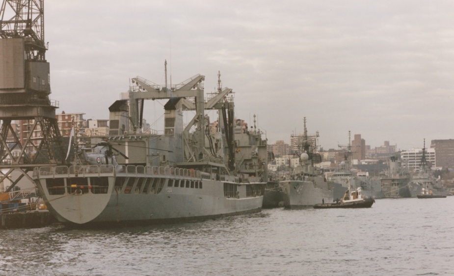 HMAS Success alongside in her home port, Fleet Base East, circa 1993. 