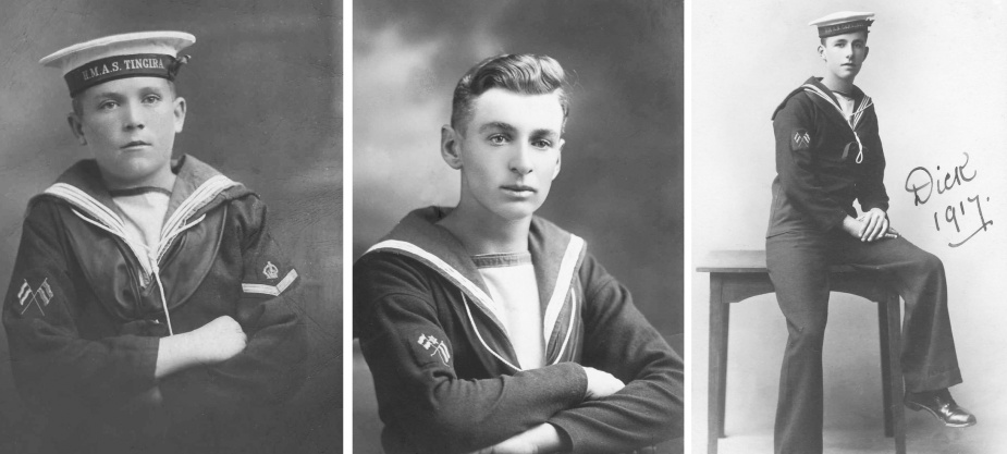 L-R: Tingira boys George French, David Mort and Richard Lincey were just some of those who became proficient at signalling while under training in HMAS Tingira.