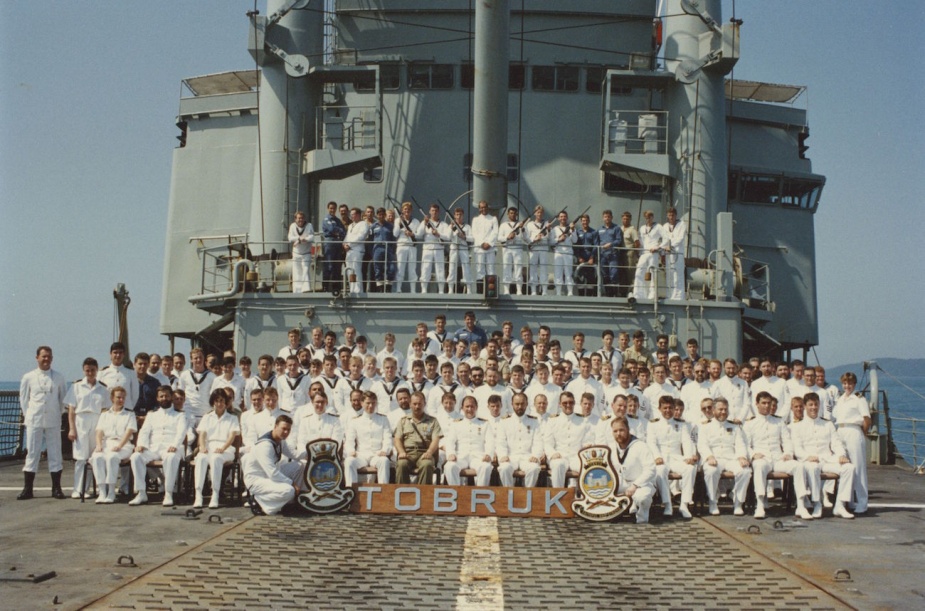 Commander GD Kennedy, RAN with his ship's company 1992.