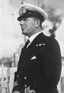 HMAS Queenborough's first Australian Commanding Officer Commander AH Green, DSC*, RAN.