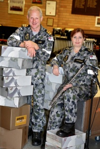 West Australian Reservists, Lieutenant Commander Brett Lane and Leading Seaman Musician Nadene Starkie.