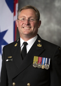 Bandmaster, RAN Band Tasmania, Chief Petty Officer Martyn Hancock.