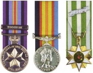 Left: Active Service Medal Vietnam. Centre: Vietnamese Campaign Medal. Right: Vietnamese Campaign Star.