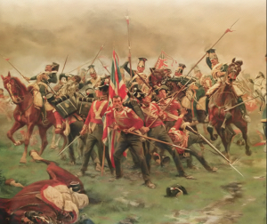 The 3rd Regiment of Foot (the Buffs) defending the colours at the Battle of Albuhera.