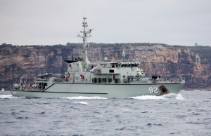 HMAS Huon departs Sydney Harbour to participate in Exercise TALISMAN SABRE 2017.