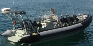 A Zodiac Juliet 3 water jet 7.2 metre RHIB